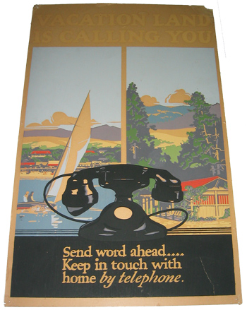 1930 antique telephone poster