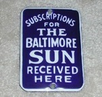 baltimore sun porcelain sign