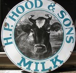 h.p. hood and sons milk porcelain sign