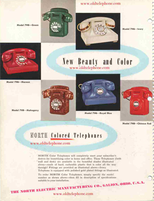 north electric telephone color display brochure