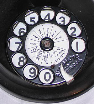 keystone telephone dial candlestick dial close-up and number card