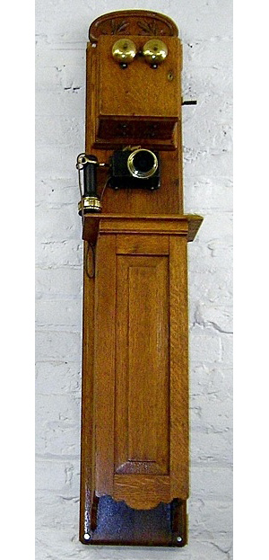 stromberg carlson grave marker wood telephone