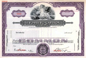 Stromberg Carlson telephone company stock certificate