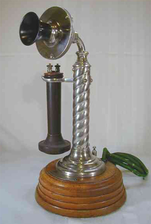 standard telephone rope shaft candlestick antique telephone